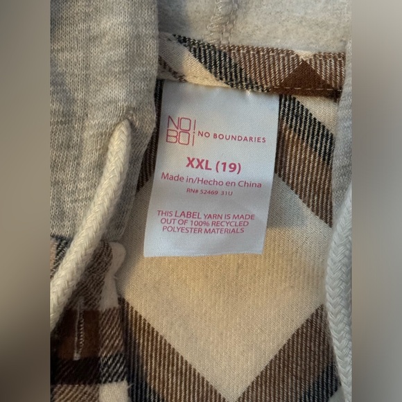 No Boundaries Cropped Plaid Brown Button Lightweight Jacket Size XXL(junior) - Picture 7 of 16